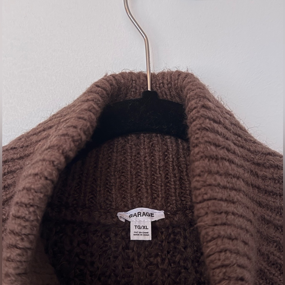 Garage Chocolate Brown Half-Zip Sweater - Picture 3 of 4